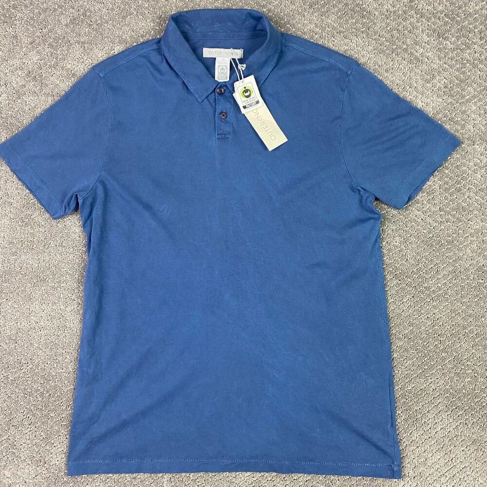 Outerknown Polo Shirt Men's Small Blue Supima Cotton Golf preppy NWT